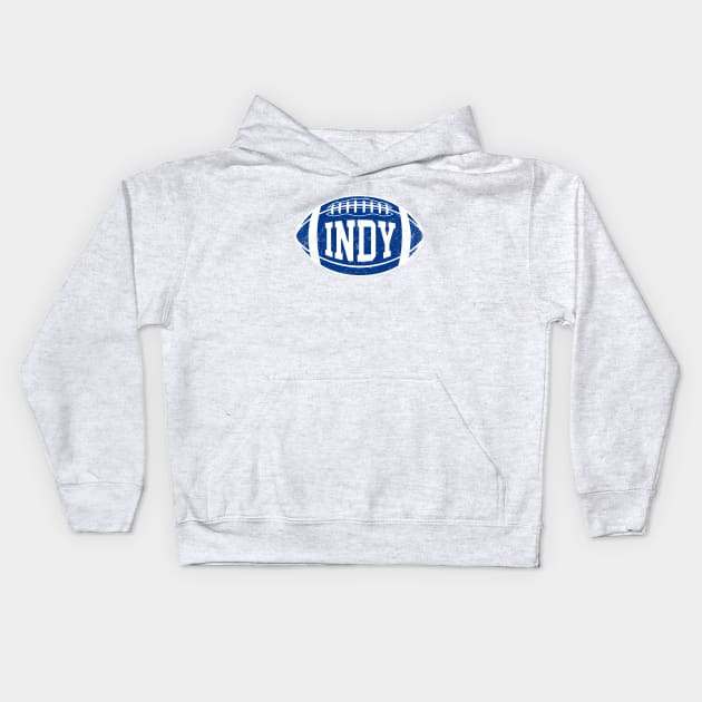 INDY Retro Football - White Kids Hoodie by KFig21